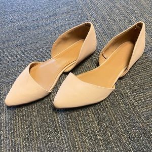 Pointed toe nude flats size 7